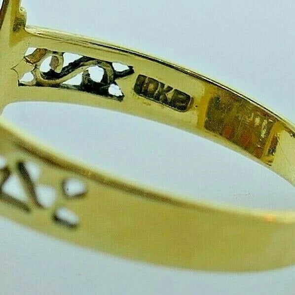 ANTIQUE 10k Yellow Gold & Garnet Ring Circa 1900s - 3