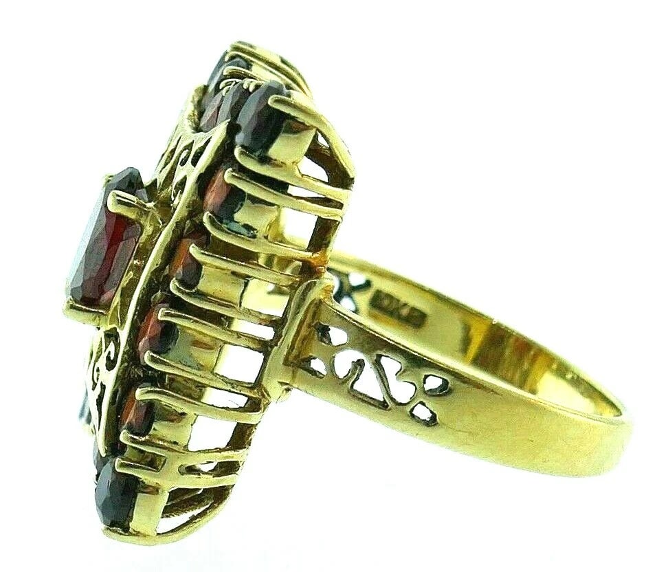 ANTIQUE 10k Yellow Gold & Garnet Ring Circa 1900s - 4