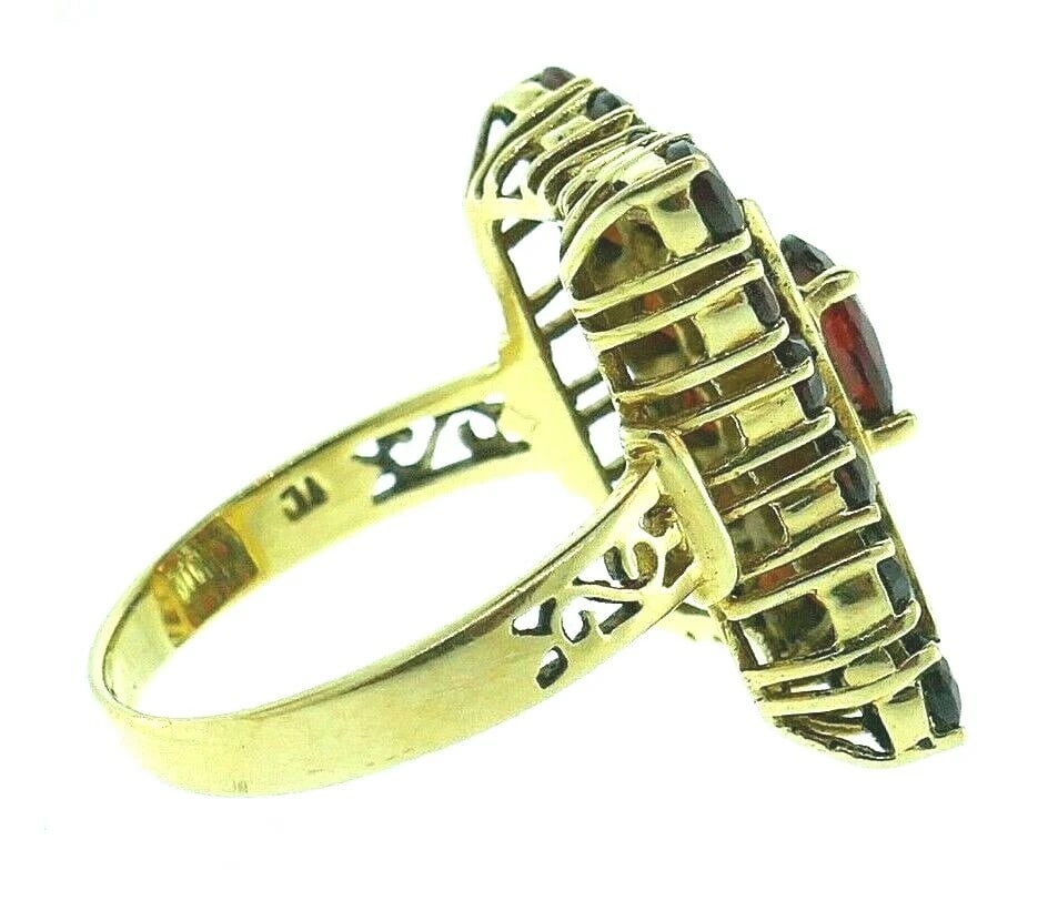 ANTIQUE 10k Yellow Gold & Garnet Ring Circa 1900s - 6