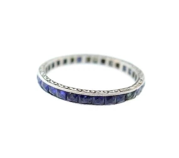 ANTIQUE Platinum & Sapphire Band Circa 1900s - 2