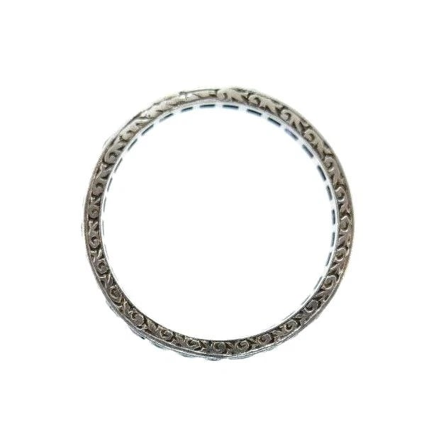 ANTIQUE Platinum & Sapphire Band Circa 1900s - 3