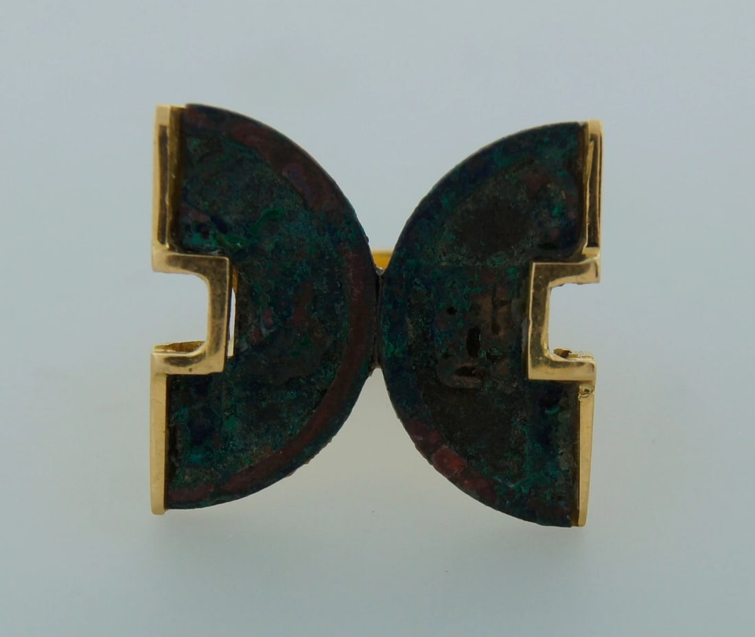 THIERRY VENDOME Bronze Yellow Gold RING - Handmade Unique - 5