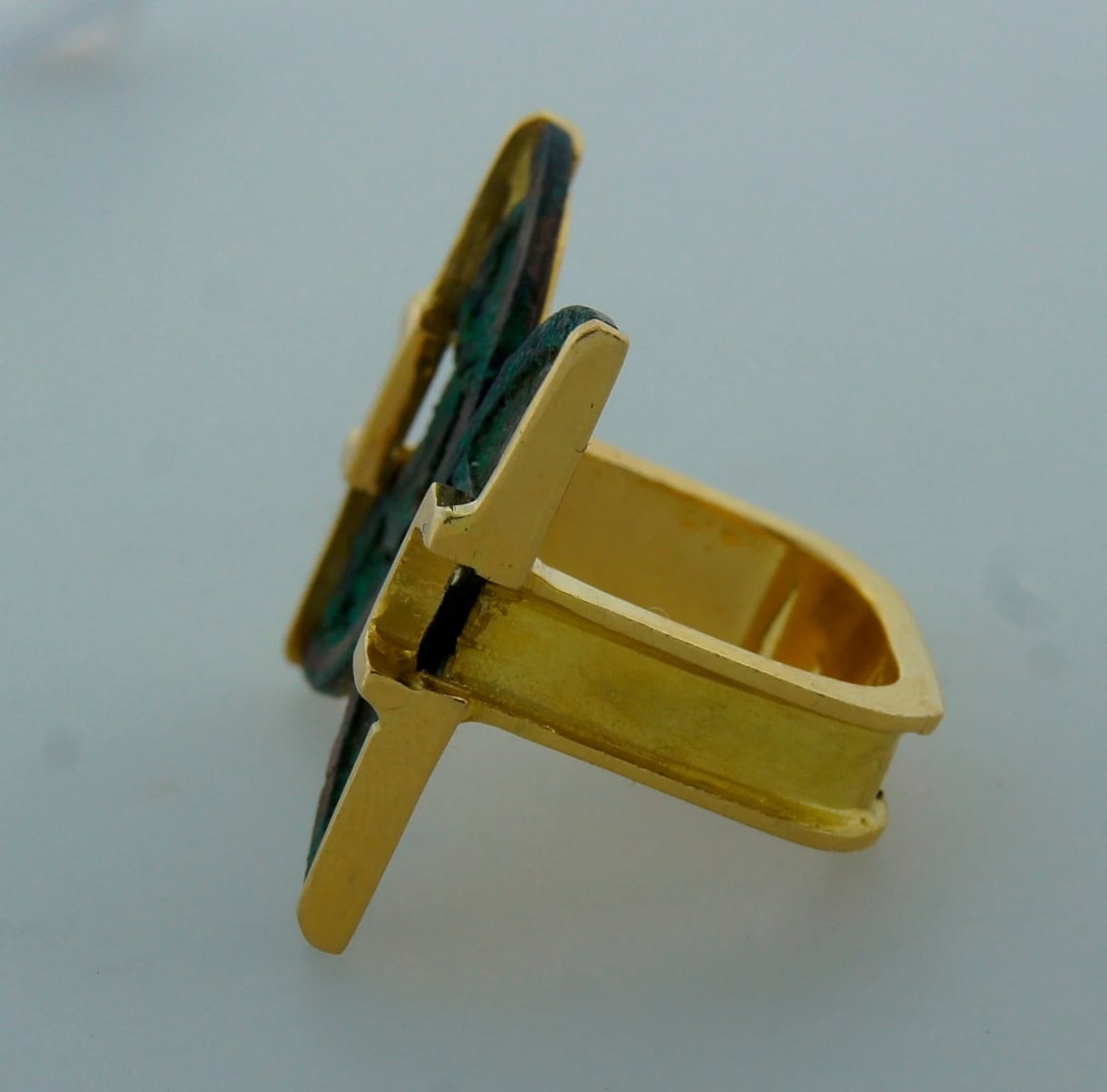 THIERRY VENDOME Bronze Yellow Gold RING - Handmade Unique - 6