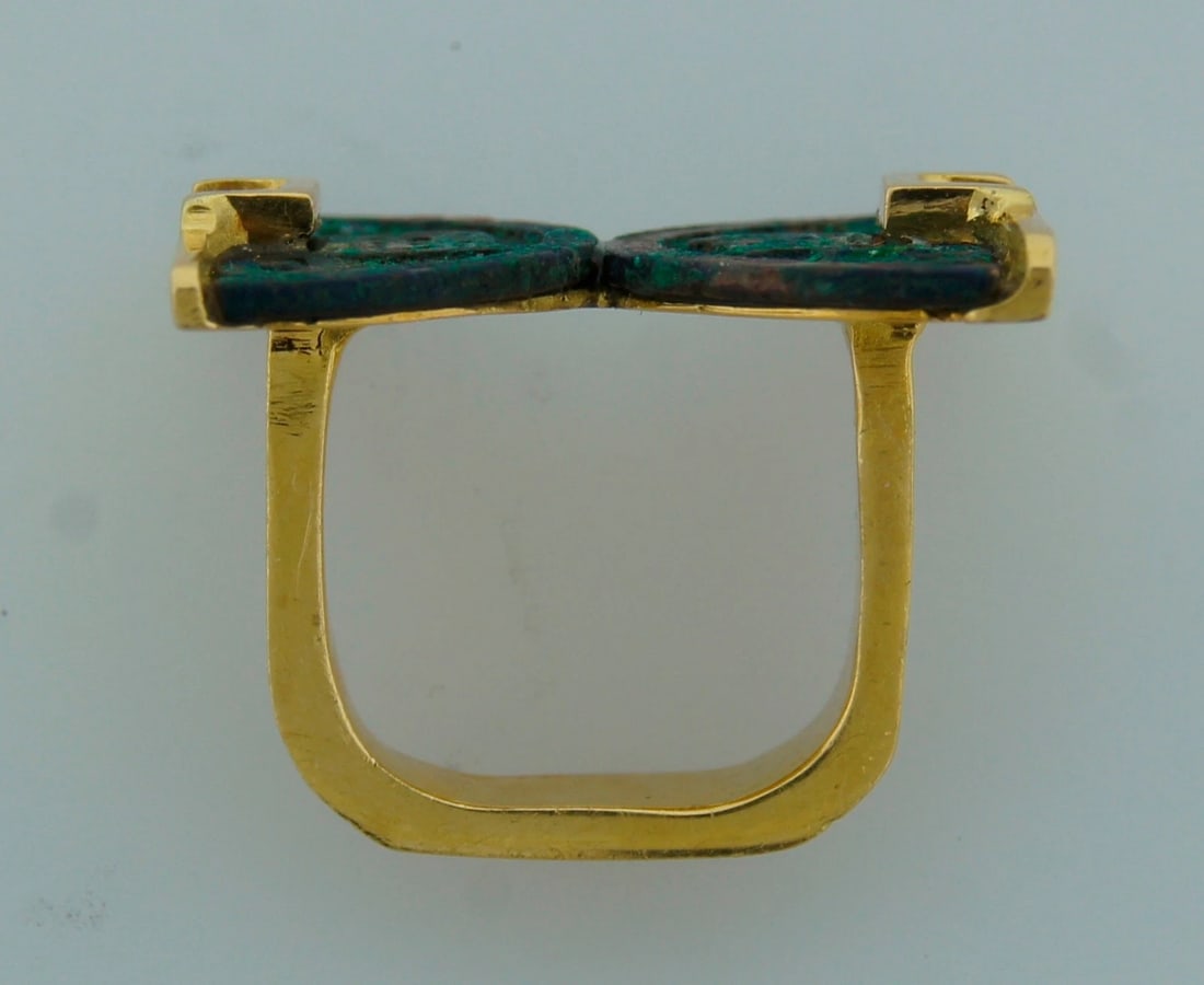 THIERRY VENDOME Bronze Yellow Gold RING - Handmade Unique - 8