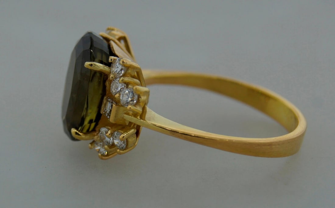 1980s 4.62-ct AFRICAN ALEXANDRITE DIAMOND YELLOW GOLD RING - Elegant Vintage - 5