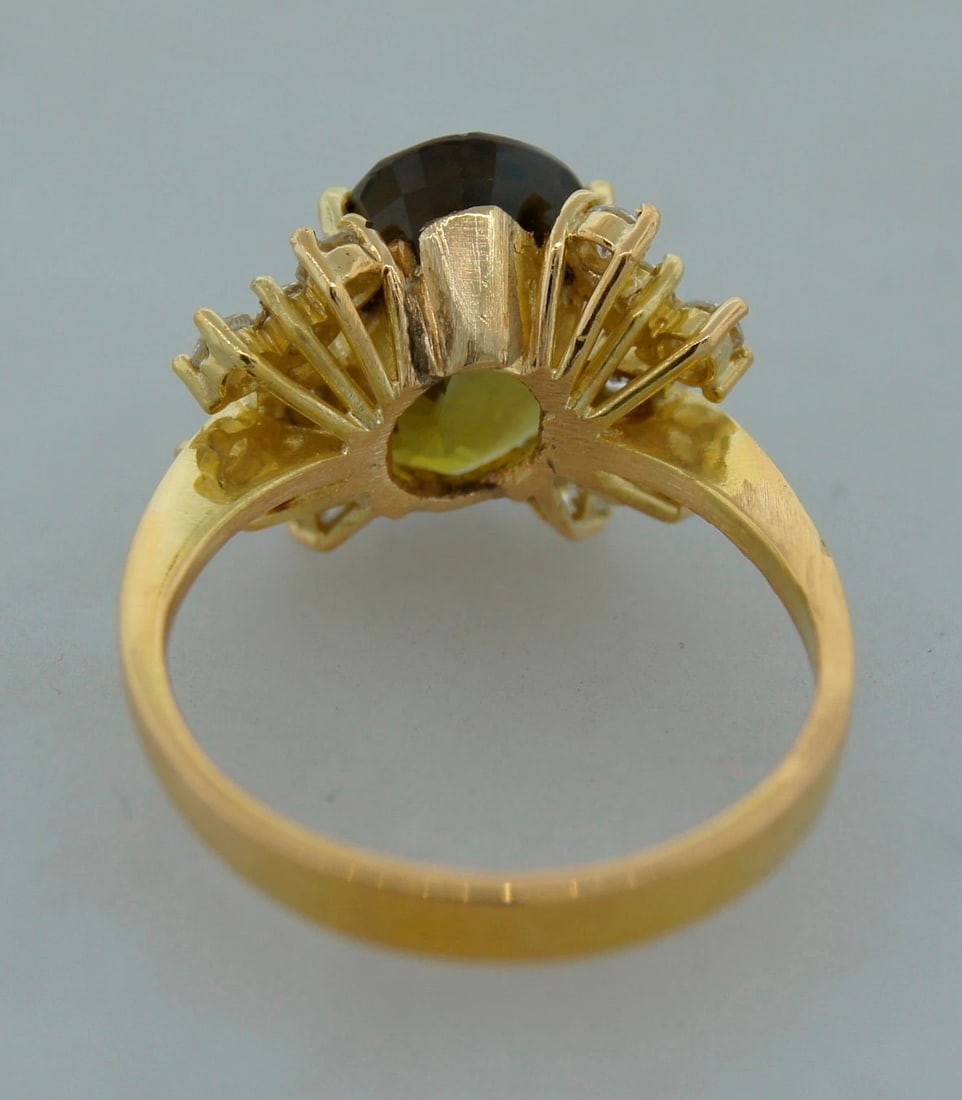 1980s 4.62-ct AFRICAN ALEXANDRITE DIAMOND YELLOW GOLD RING - Elegant Vintage - 6