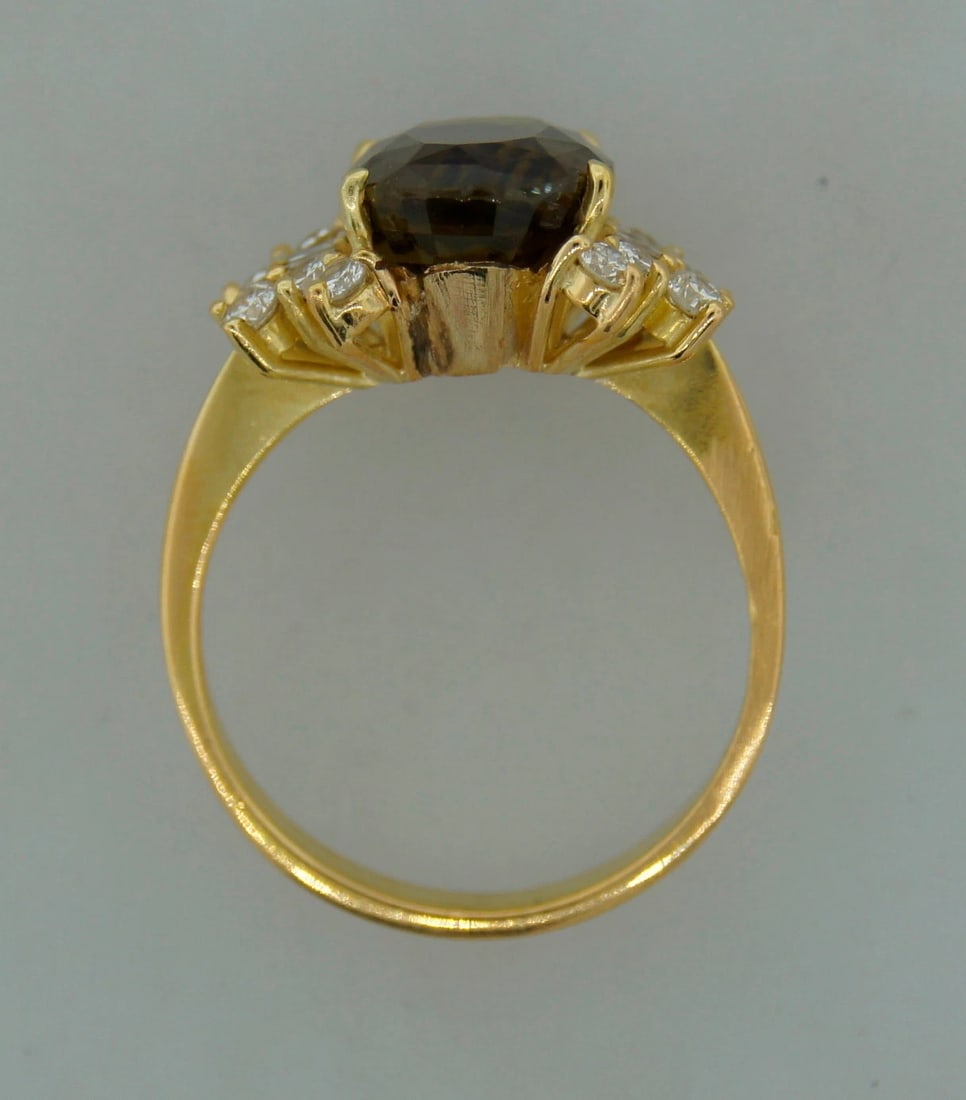 1980s 4.62-ct AFRICAN ALEXANDRITE DIAMOND YELLOW GOLD RING - Elegant Vintage - 7