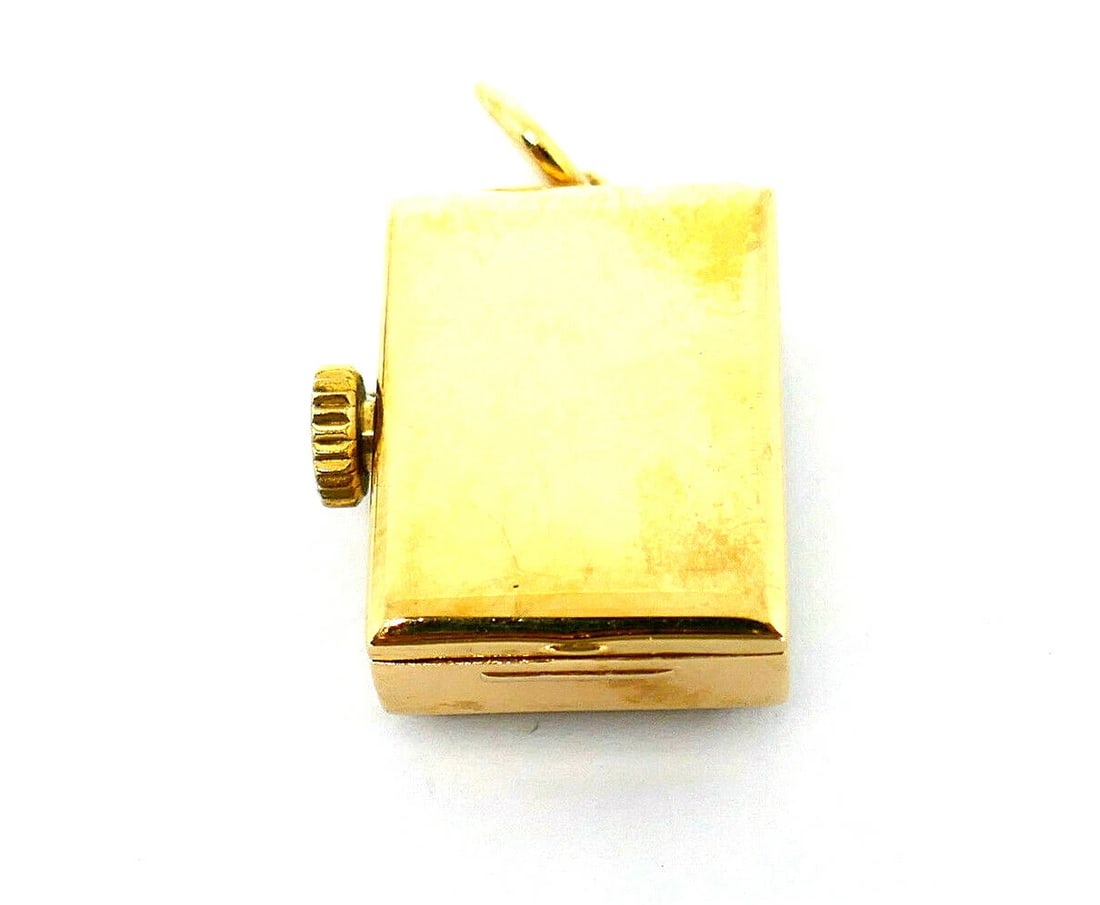 Movado Vintage Watch Pendant 10k Yellow Gold - 4
