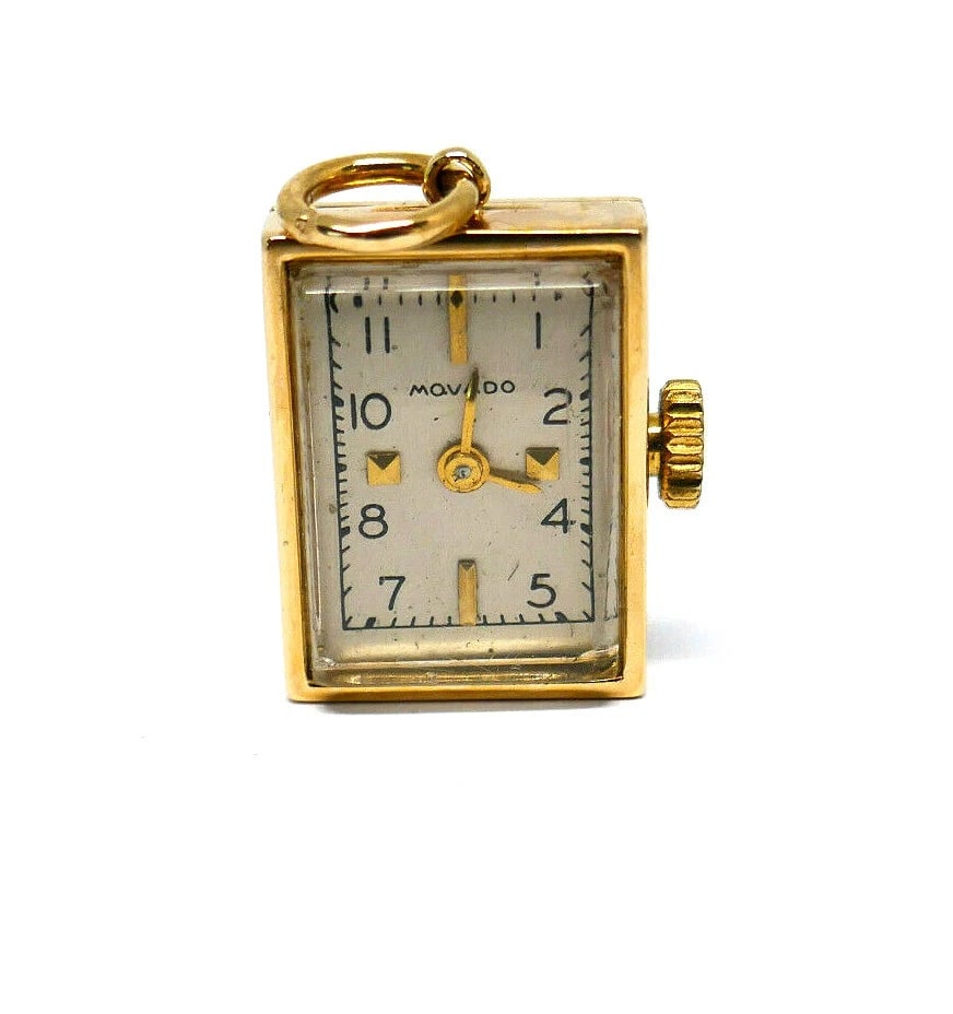 Movado Vintage Watch Pendant 10k Yellow Gold - 6