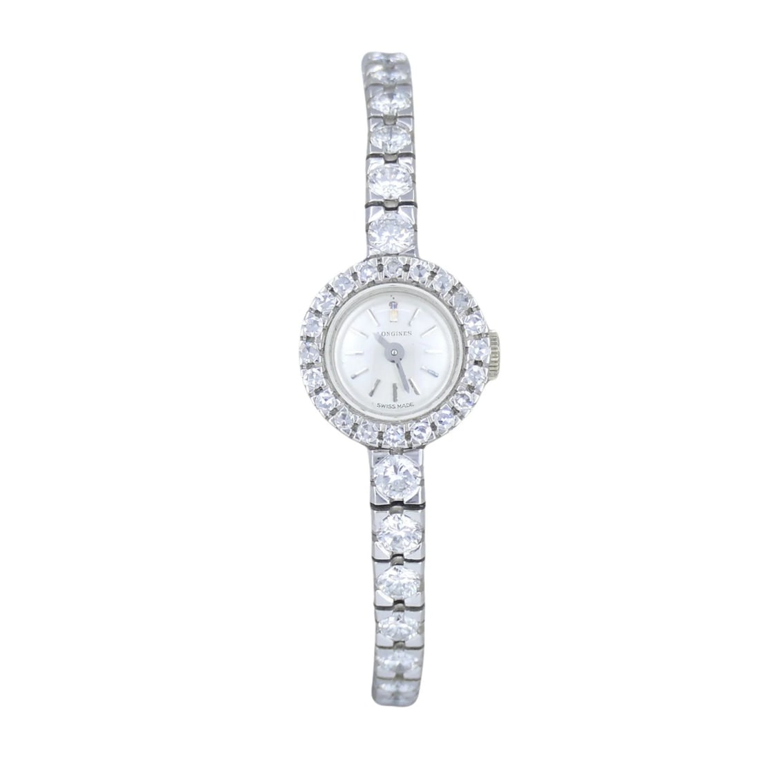 Vintage Longines Swiss 18k White Gold Diamond Lady's Wrist Watch (1 of 16)