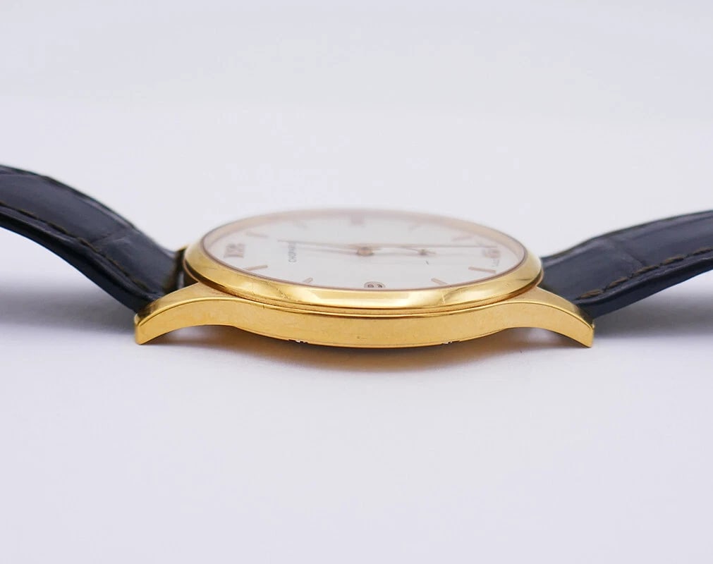 Vintage CHOPARD WATCH L.U.C 18k Yellow Gold Leather Strap Estate Jewelry - 7