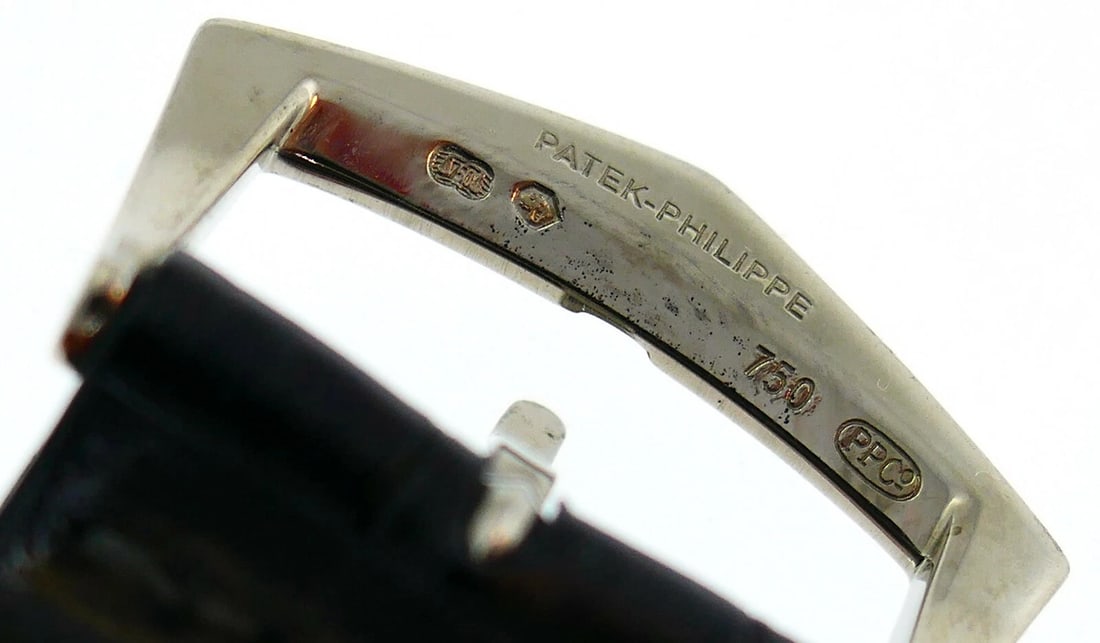 PATEK PHILIPPE White Gold Unisex WATCH BLK LEATHER STRAP Original - 10