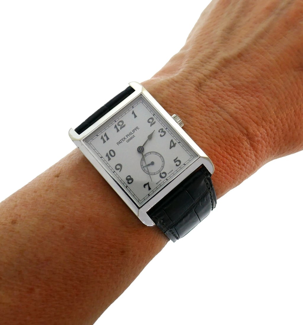 PATEK PHILIPPE White Gold Unisex WATCH BLK LEATHER STRAP Original - 3