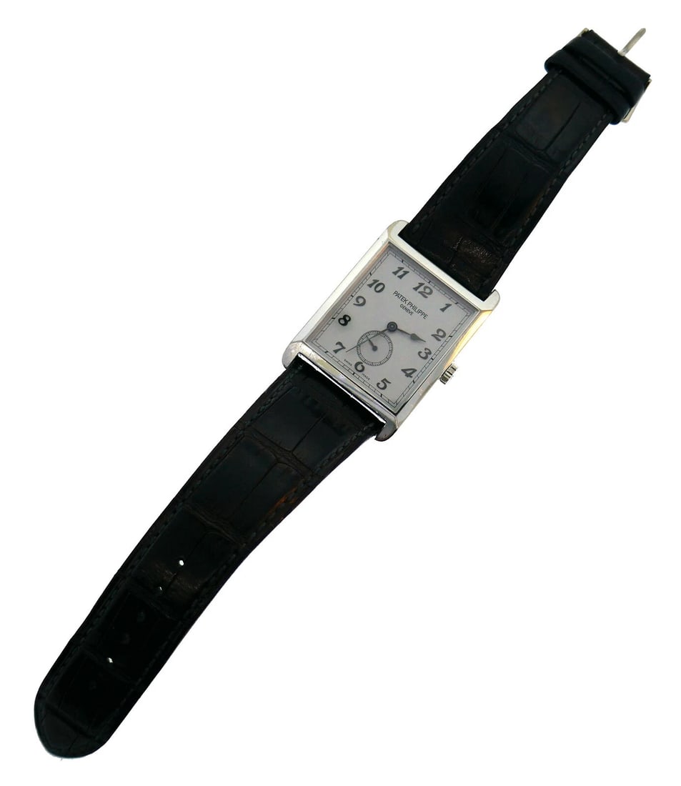 PATEK PHILIPPE White Gold Unisex WATCH BLK LEATHER STRAP Original - 6