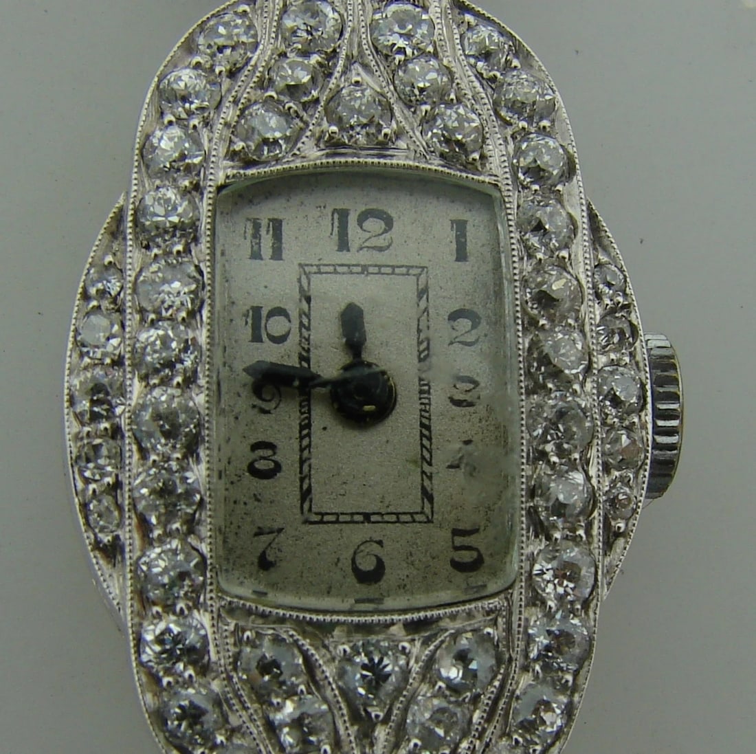 8.94 cts DIAMOND PLATINUM LADIES WATCH BRACELET Chic Rare Art Deco 1920s - 5