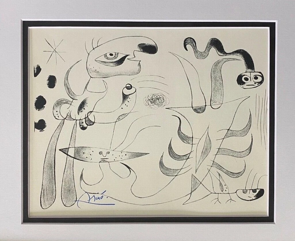 JOAN MIRO 1971 BEAUTIFUL SIGNED PRINT MATTED 11 X 14 WITH FREE FRAMING! - 2