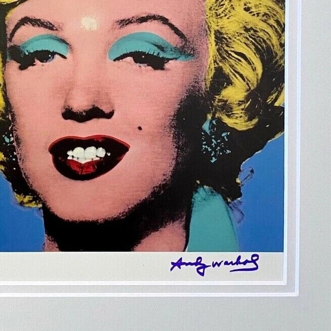 ANDY WARHOL GORGEOUS 1984 SIGNED MARILYN MONROE PRINT FRAMED - 3