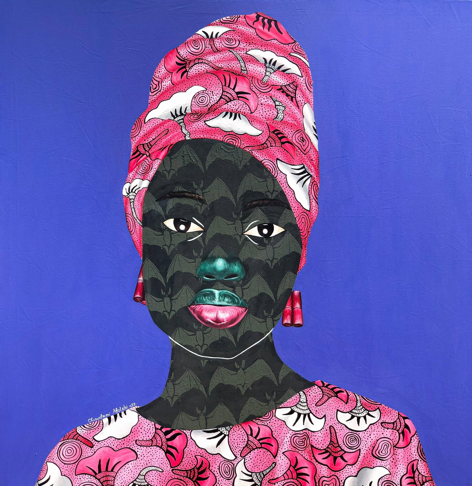 Oluwafemi Afolabi, Omidan (Maiden) 5, 2022: Creator: Oluwafemi Afolabi (1992, Nigerian) Creation Year: 2022 Dimensions: Height: 48 in (121.92 cm)Width: 48 in (121.92 cm)Depth: 1 in (2.54 cm) Medium: Canvas,Acrylic Movement & Style: