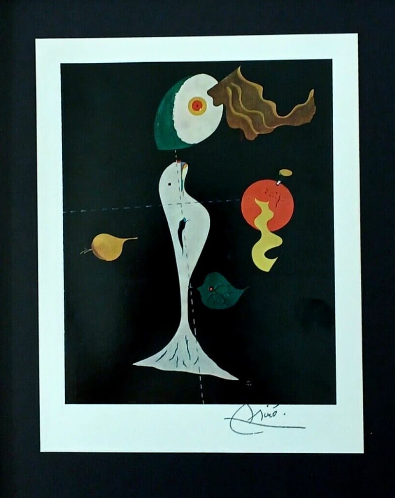 JOAN MIRO + BEAUTIFUL 1962 SIGNED PRINT + VINTAGE + FRAMED - 2
