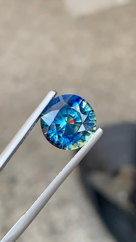 Certified Round Cut Mutli Color Sapphire Gemstone - 5