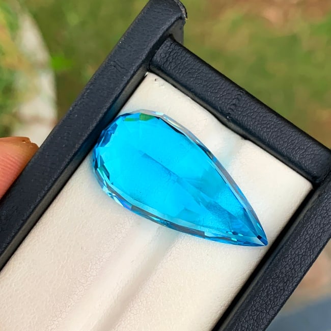 Pear Topaz Jewelry Stone, Swiss Blue Topaz Gemstone, Natural Topaz Stone - 2