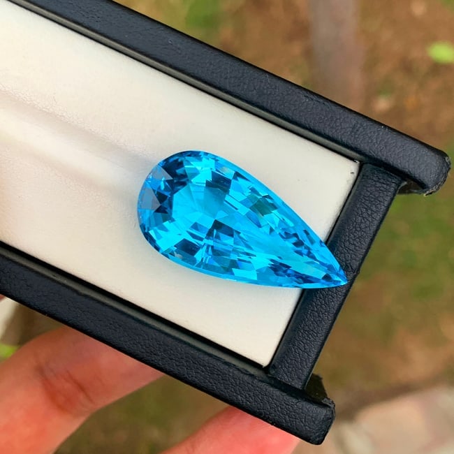 Pear Topaz Jewelry Stone, Swiss Blue Topaz Gemstone, Natural Topaz Stone - 4