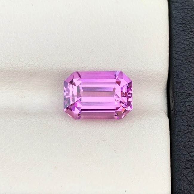 Flawless Kunzite Gemstone, Pink Kunzite Ring Stone, Emerald Cut Kunzite - 4