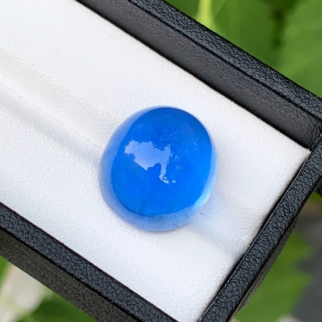 Natural Blue Beryl Cabochon, Deep Blue Aquamarine Stone For Jewelry Making - 3