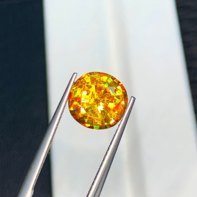 Full Fire Sphene Ring Stone, Yellow Sphene Gemstone For Jewelry Making - 3