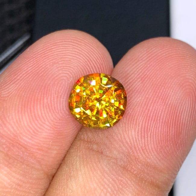 Full Fire Sphene Ring Stone, Yellow Sphene Gemstone For Jewelry Making - 4