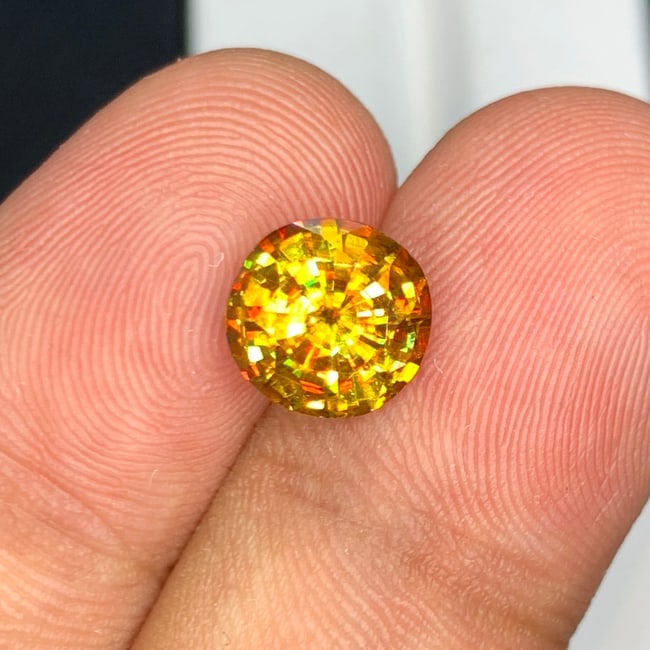 Full Fire Sphene Ring Stone, Yellow Sphene Gemstone For Jewelry Making - 5