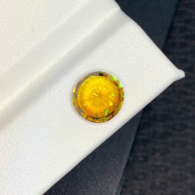 Full Fire Sphene Ring Stone, Yellow Sphene Gemstone For Jewelry Making - 6