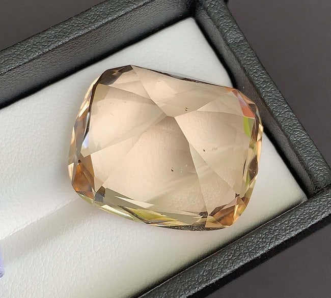 Natural Imperial Topaz Gemstone: Golden Cushion Cut, 75.60 Carats - 2