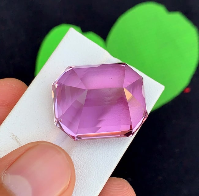 Natural Pink Kunzite Gemstone: 80.80 Carat Emerald Cut, November Birthstone - 3