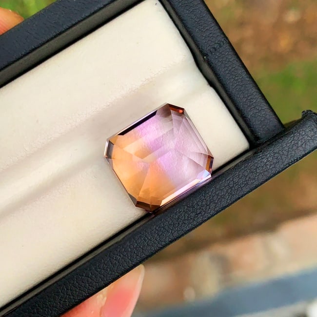 Ametrine Gemstone For Jewelry, Emerald Cut Ametrine Loose Stone - 3