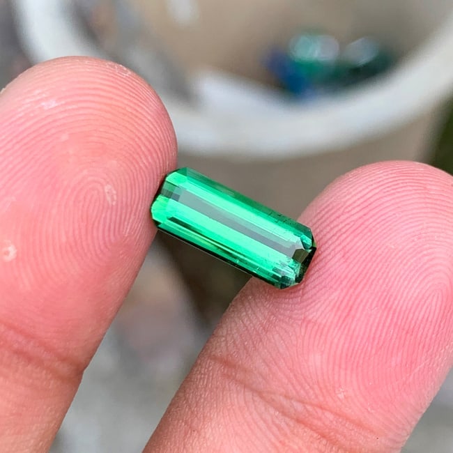 Bluish Green Tourmaline Loose Gemstone Ring, Natural Tourmaline Gemstone - 3