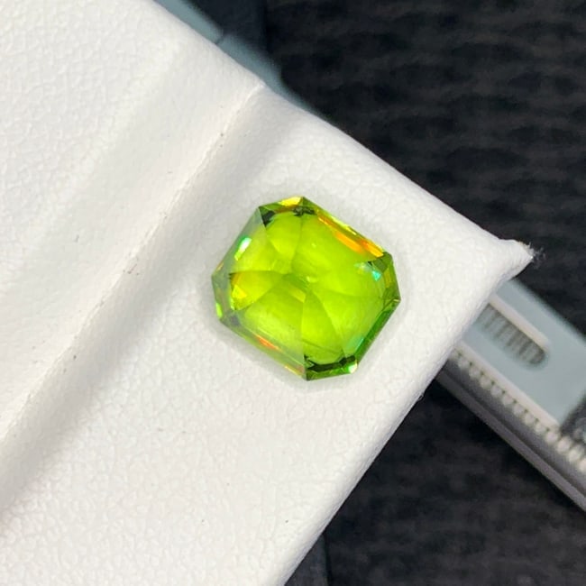 Apple Green Sphene Ring Stone, Full Fire Sphene Titanite Gemstone - 4