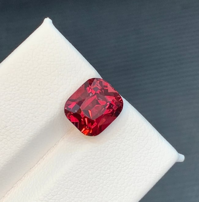 5.192 Carat Cherry Red Garnet Cushion Cut Loose Gemstone From Tanzania - 5