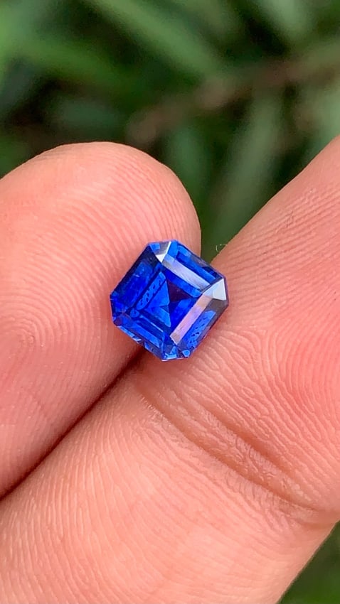 1.63 Carats Asscher Cut Ceylon Sapphire Gemstone - 7