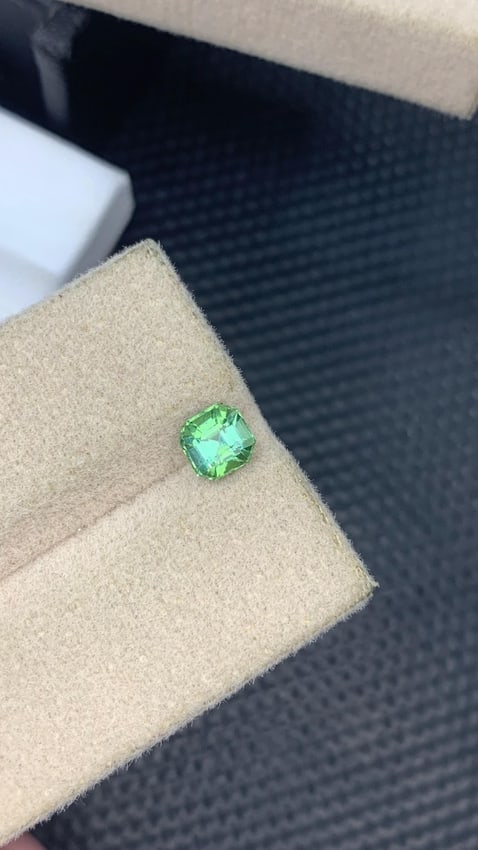 Jewelry Size Mint Green Tourmaline Asscher Cut Gemstone From Afghanistan - 0.790 Carat - 2
