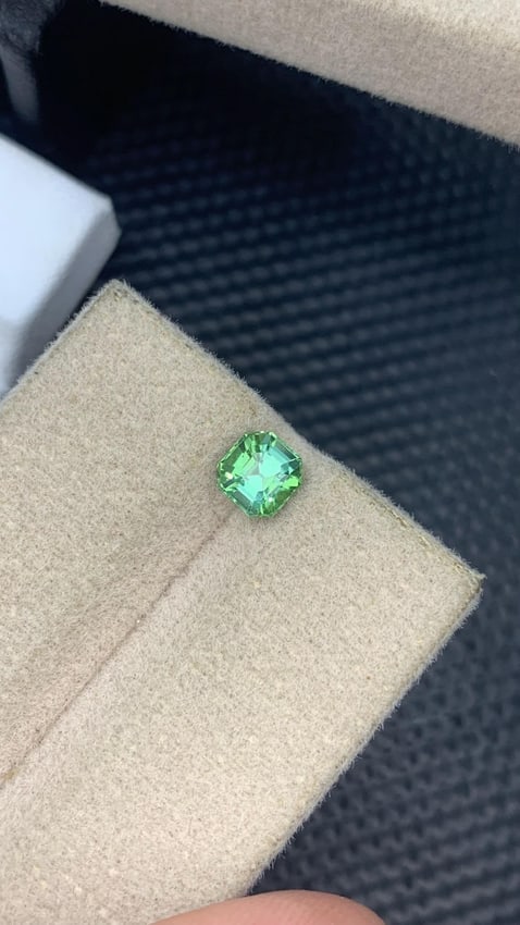 Jewelry Size Mint Green Tourmaline Asscher Cut Gemstone From Afghanistan - 0.790 Carat - 6