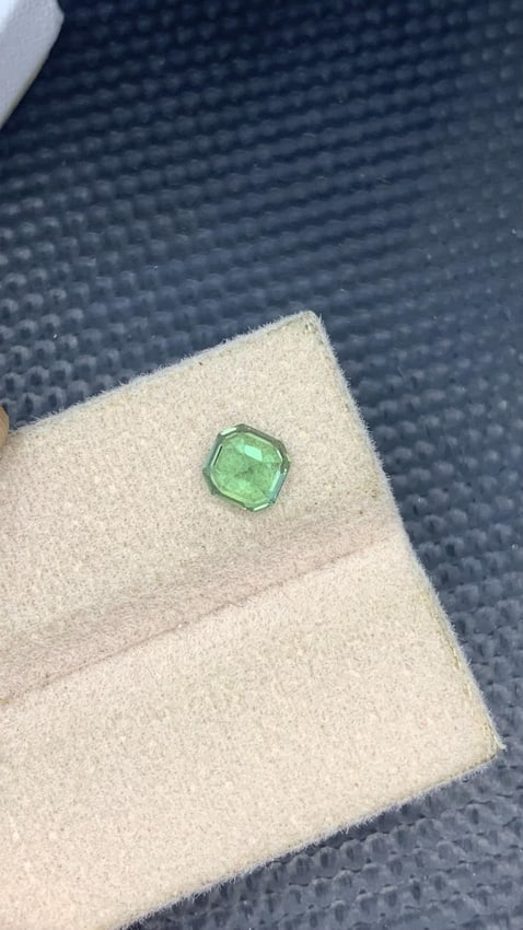 Jewelry Size Mint Green Tourmaline Asscher Cut Gemstone From Afghanistan - 0.790 Carat - 7