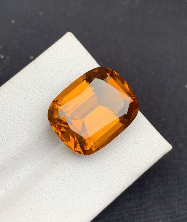 16.00 Carats Natural Maderia Citrine Gemstone Step Cushion Cut: Title: 16.00 Carats Natural Maderia Citrine Gemstone Step Cushion Cut Description: Madeira Citrine and Chevron Amethyst share a very queerplatonic bond. They were the last gems that came out from an a