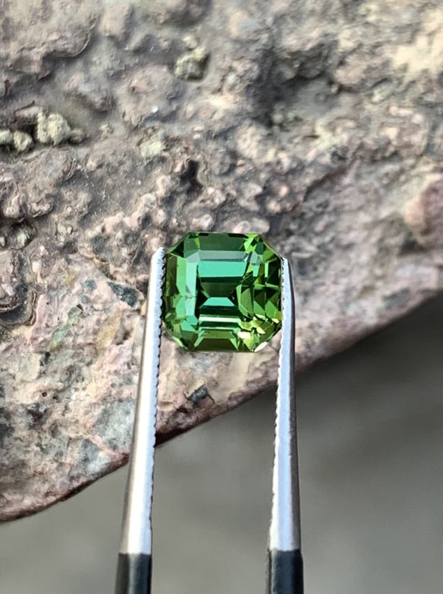 1.65 Carat Natural Asscher Cut Blue Green Tourmaline Loose Gemstone: Title: 1.65 Carat Natural Asscher Cut Blue Green Tourmaline Loose Gemstone Description: According to the Madras Tamil Lexicon[3] the name comes from the word "thoramalli "tora- molli", which is