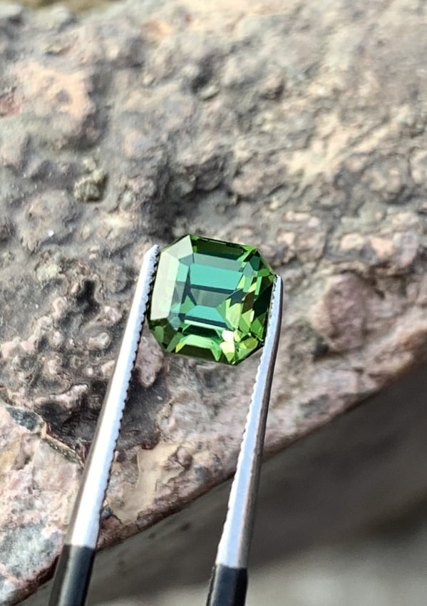 1.65 Carat Natural Asscher Cut Blue Green Tourmaline Loose Gemstone - 3
