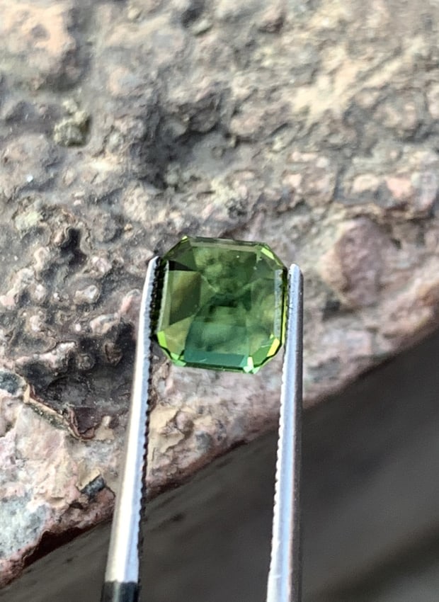 1.65 Carat Natural Asscher Cut Blue Green Tourmaline Loose Gemstone - 4