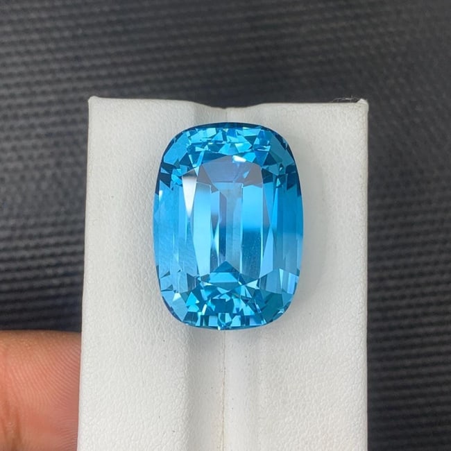 Swiss Blue Topaz Gemstone Necklace Size Facted Cushion Cut November Birthstone - 49.17 Carat - 2