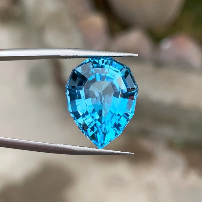 Swiss Blue Topaz Gemstone For Jewelry, Flawless Topaz Loose Gemstone, 19.35 - 2