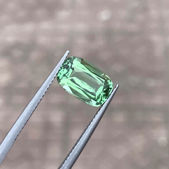 Mint Green Tourmaline Loose Gemstone, Faceted Tourmaline Ring Stone, 3.60CT - 2