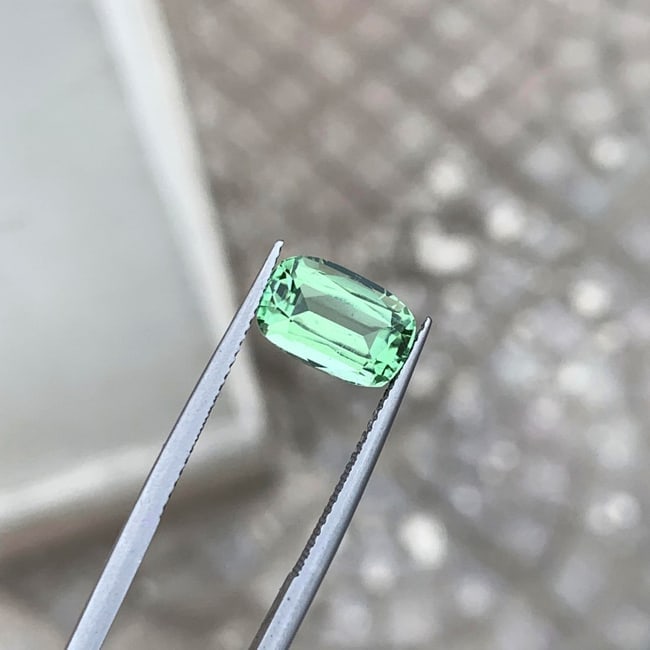 Mint Green Tourmaline Loose Gemstone, Faceted Tourmaline Ring Stone, 3.60CT - 3